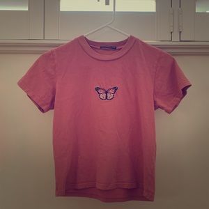 pink butterfly shirt from brandy